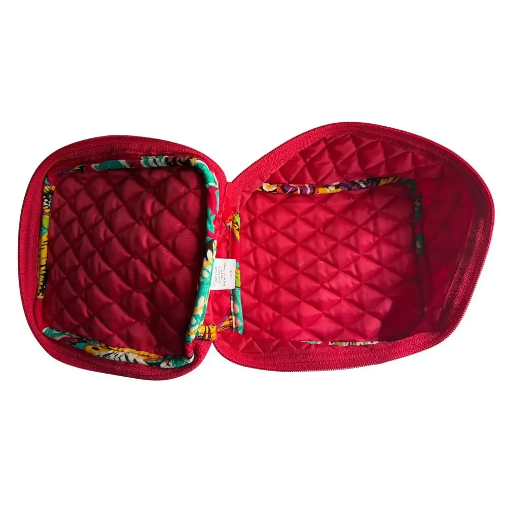 VERA BRADLEY Compact Makeup Bag/Travel Accessories Zip Around Bag 6.5x7x4